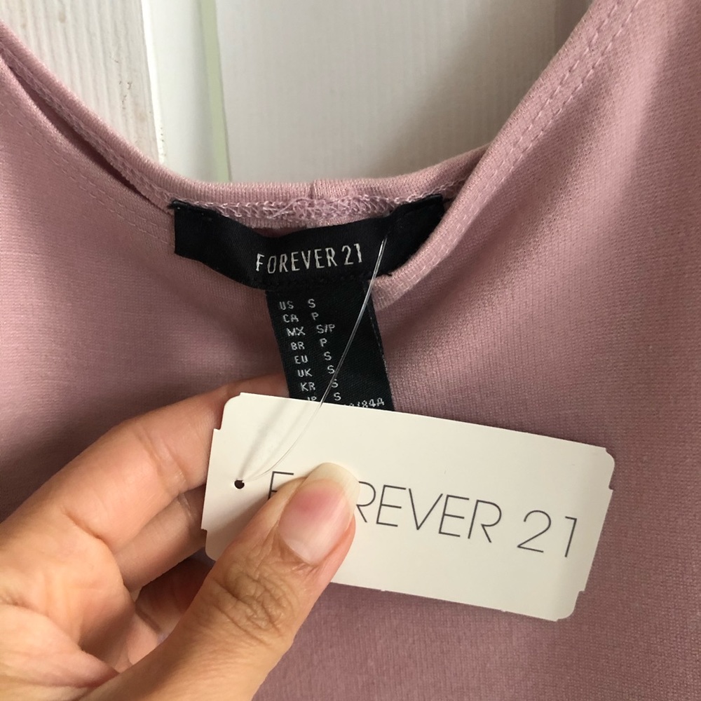 Forever 21 bodycon midi dress pink Small NEW - Picture 3 of 8